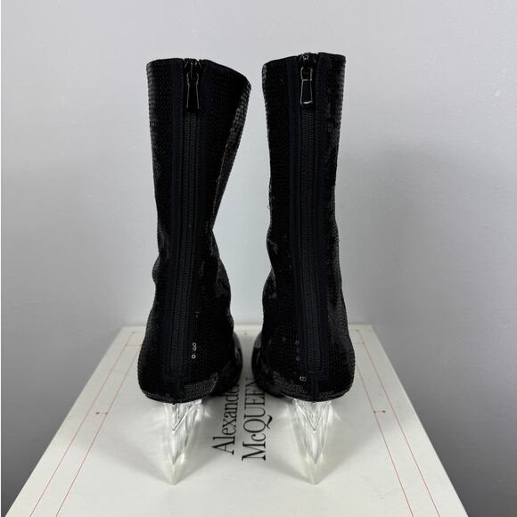 New Alexander McQueen Women's Sequin Shard Wedge Sock Boot Size EU 38.5 - Picture 7 of 12